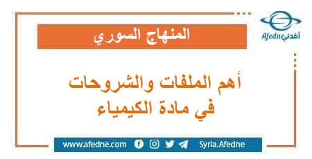 أهم الملفات والشروحات في مادة الكيمياء للثاني الثانوي العلمي