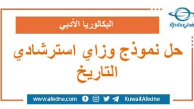 حل نموذج وزاري استرشادي في التاريخ البكالوريا الأدبي