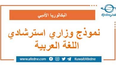 نموذج وزاري استرشادي في اللغة العربية البكالوريا الأدبي