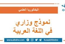 نموذج وزاري استرشادي في اللغة العربية البكالوريا العلمي