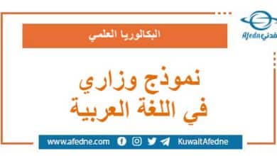 نموذج وزاري استرشادي في اللغة العربية البكالوريا العلمي