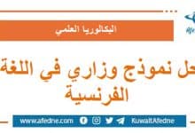 حل نموذج وزاري استرشادي في اللغة الفرنسية البكالوريا العلمي