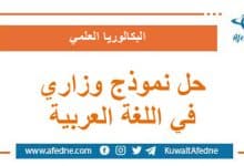 حل نموذج وزاري استرشادي في اللغة العربية البكالوريا العلمي