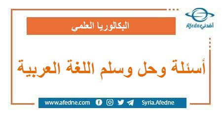 أسئلة وحل وسلم اللغة العربية