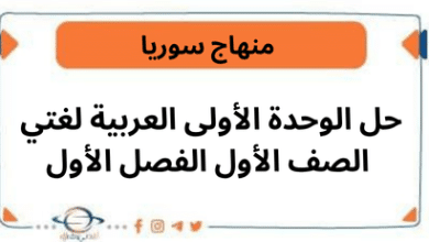 حل الوحدة الأولى العربية لغتي الصف الأول الفصل الأول