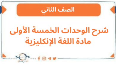 شرح الوحدات الخمسة الأولى مادة اللغة الإنكليزية