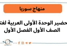 تحضير الوحدة الأولى العربية لغتي الصف الأول الفصل الأول