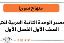 تحضير الوحدة الثانية العربية لغتي الصف الأول الفصل الأول