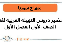 تحضير دروس التهيئة العربية لغتي الصف الأول الفصل الأول