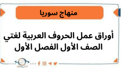 أوراق عمل الحروف العربية لغتي الصف الأول الفصل الأول