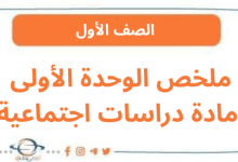 ملخص الوحدة الأولى مادة دراسات اجتماعية