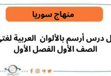 حل درس أرسم بالألوان العربية لغتي الصف الأول الفصل الأول