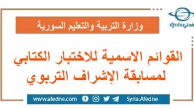 القوائم الاسمية للاختبار الكتابي لمسابقة الإشراف التربوي